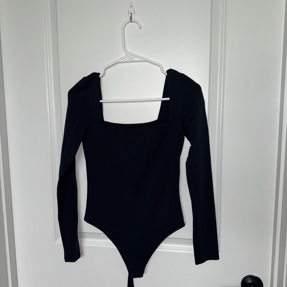 Aritzia Black Long Sleeve Bodysuit